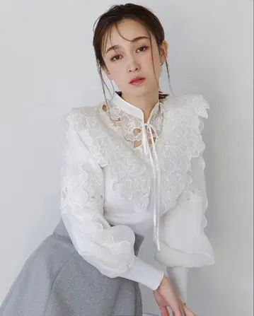snidel 레이스 스칼라 니트 풀오버 IVR