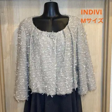 INDIVI 노카라 자켓 38 그레이