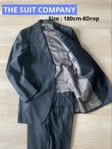 THE SUIT COMPANY 비즈니스 정장 네이비 스트라이프 패턴
