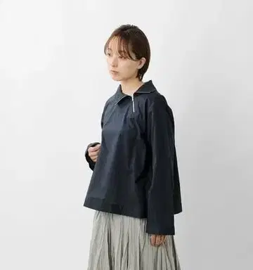 23AW 현행 미즈이로 인드 코튼 지퍼 하이넥 컬러 풀오버