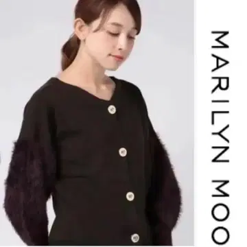 마릴린문 소매 샤기 니트