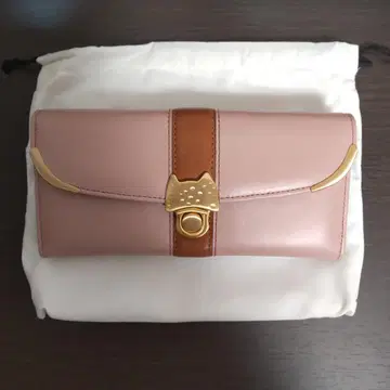 고양이 모티브 핑크 장지갑 츠모리치사토 tsumori chisato