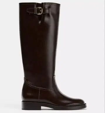 ZARA 버클 니하이 롱 부츠 다크 브라운
