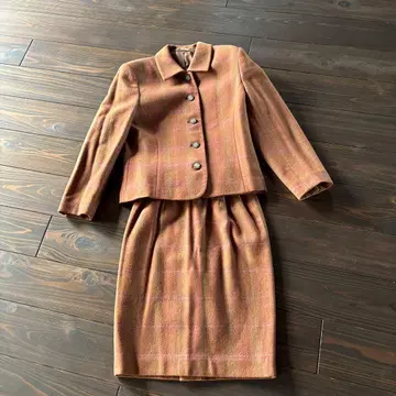 울 혼방 체크 무늬 셋업 7호 일본제