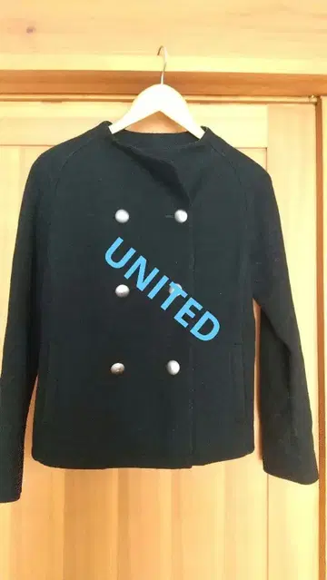 UNITED 컬러 더블 버튼 자켓 블랙