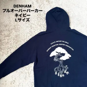 [ 컨디션 최상 ] DENHAM 풀오버 후드티 네이비 L 사이즈