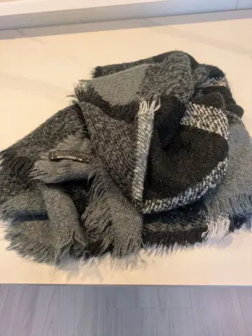 [ ZARA ] 체크 무늬 스톨 대형 그레이 계열 대형
