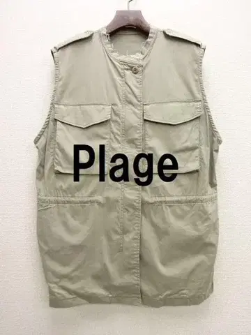 Plage 플라주 vintage like satin 베스트 카키
