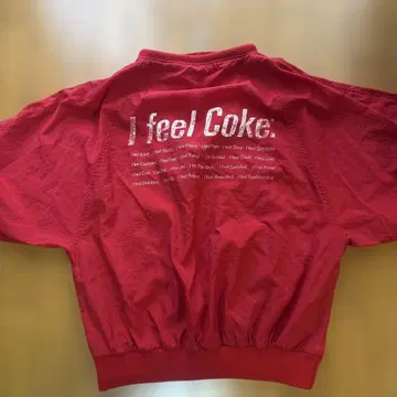 코카콜라 I feel Coke. 풀오버 나일론 자켓 레드