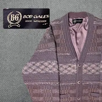 [ 90s ] BB 가디건 올 패턴 L 울 니트 빈티지