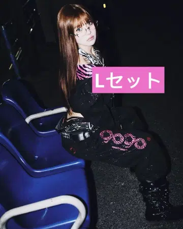 9090 girl OG Logo Glitter 셋업 L 상하의