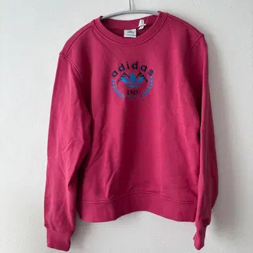 아디다스 맨투맨 트레이닝복 트레포일 패턴 핑크 블루