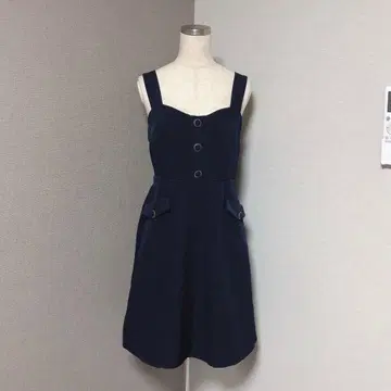 마제스틱 레곤 백리본 원피스 네이비