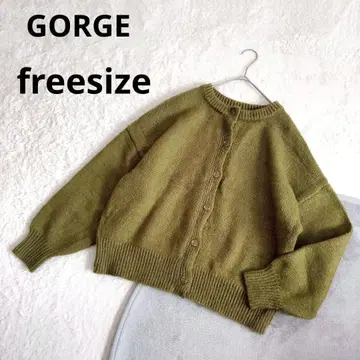 [골지] 니트 가디건 프리 사이즈 카키 가을/겨울