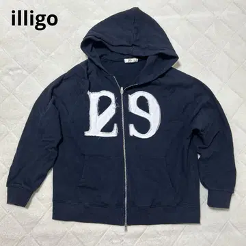 한국 illigo 아우터 후드티 후디 네이비 오버 사이즈 M