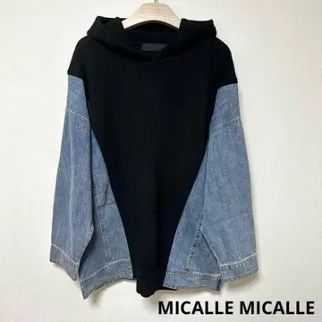 새상품급 MICALLE MICALLE 미카레미카레 후드티 데님 절개