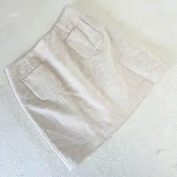 내추럴 뷰티 베이직 타이트 미니 스커트 모 100% 베이지 M