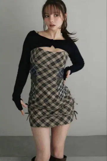 정품 ANDMARY Aine set mini dress beige