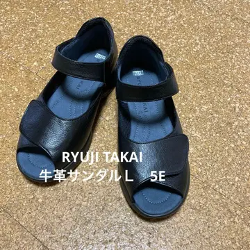 미사용 RYUJI TAKAI [ L ] 컴포트 샌들 소가죽 경량 외반모지