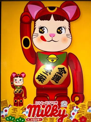 BE@RBRICK 마네키네코 페코짱 금전운 더블 코반 매실색 금도금