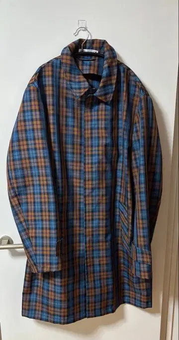 ZARA 체크 무늬 롱 코트 XL