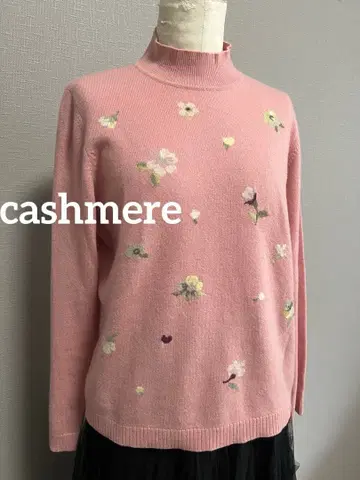 캐시미어 니트 꽃무늬 니트 cashmere 핑크 계열
