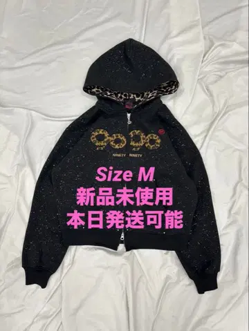 9090 OG Logo Glitter Zip Hoodie M