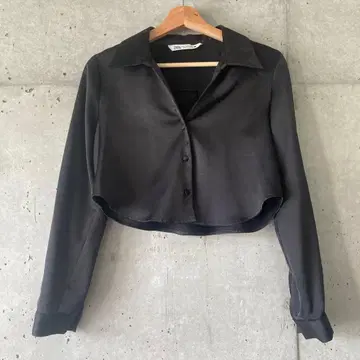 ZARA 블랙 크롭 셔츠 XS