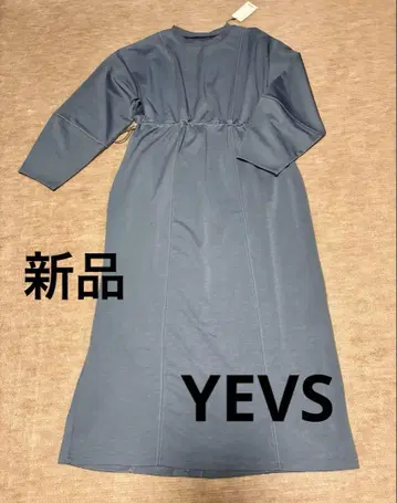 새상품 YEVS 롱 원피스 탁한 블루