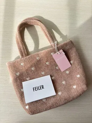 FEILER 러브러리 하트 베이지 토트백
