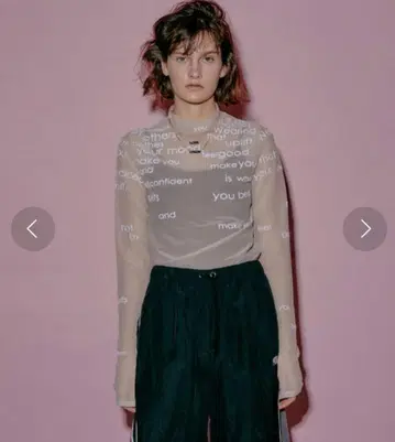 Flocky Print Sheer Turtle Neck Top