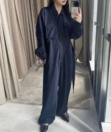 Ameri Vintage SHINY DENIM LIKE ROMPERS