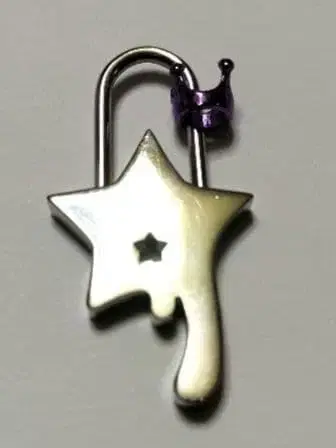 자물쇠 바디피어싱 별+크라운 14G 메디스토어