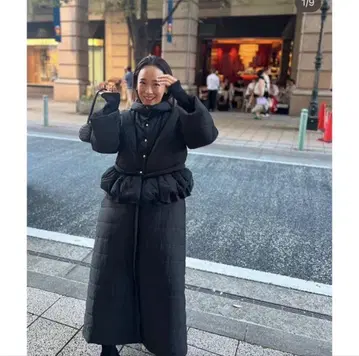 미사용 새상품 로지몬스터 벤치 코트 블랙
