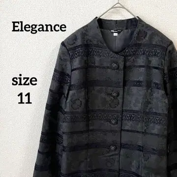vintage [ Elegance ] 올 패턴 노카라 포멀 자켓
