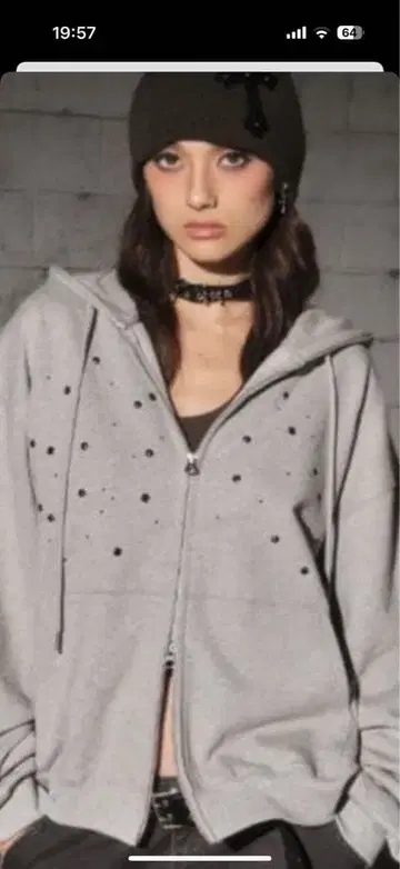 새상품 MIDNIGHT MOVE 아이렛 후드 집업