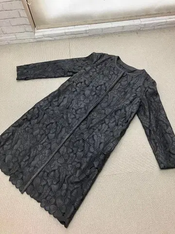 (K09645) 컷워크 가죽 양가죽 자수 코트 자켓 롱