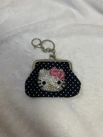 HELLOKITTY 키티 가마구치 지갑 동전 지갑 키링 도트