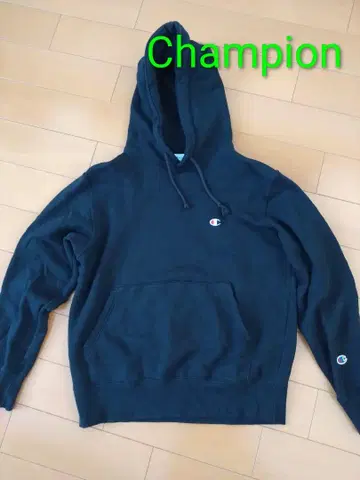 Champion 후드 부착 후드티 M 블랙