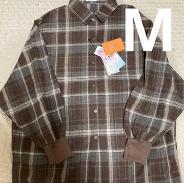 시마무라 mayo 체크 셔츠 M 새상품 브라운