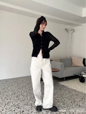 [ MARNO ] Zoey 레이스 니트 화이트