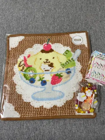 폼폼푸딩 손수건 스트랩 세트