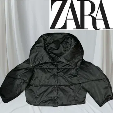 ZARA 블랙 후드 부착 숏 자켓
