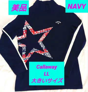 Callaway 여성용 골프웨어 LL 하이넥 네이비 빅 사이즈