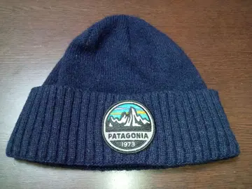 [ patagonia ] 니트 모자 네이비 1973년 로고