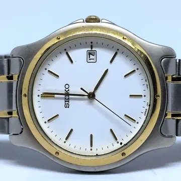 [ 정품 작동품 ] SEIKO 쿼츠 손목시계 화이트/골드
