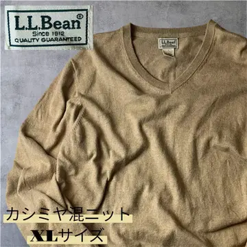 L.L.Bean 베이지 V넥 스웨터 XL-TALL 면 캐시미어