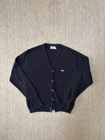 70s USA LACOSTE 가디건 블랙 L
