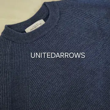 [새상품급] UNITEDARROWS 워셔블 크루넥 니트 블루