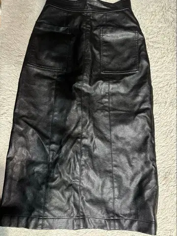 moussy 가죽 롱 스커트